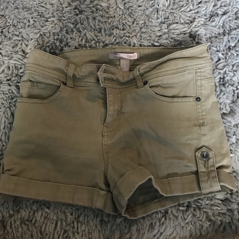 Army green shorts
